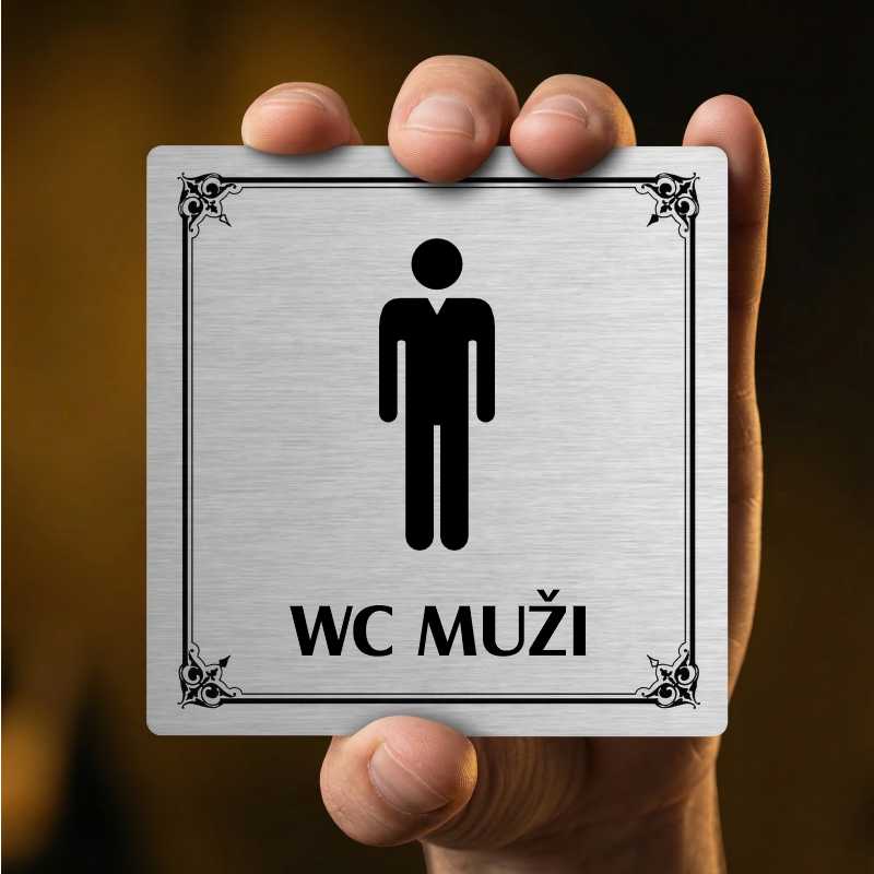 WC muži, 118x118mm, stříbrná, Kansas